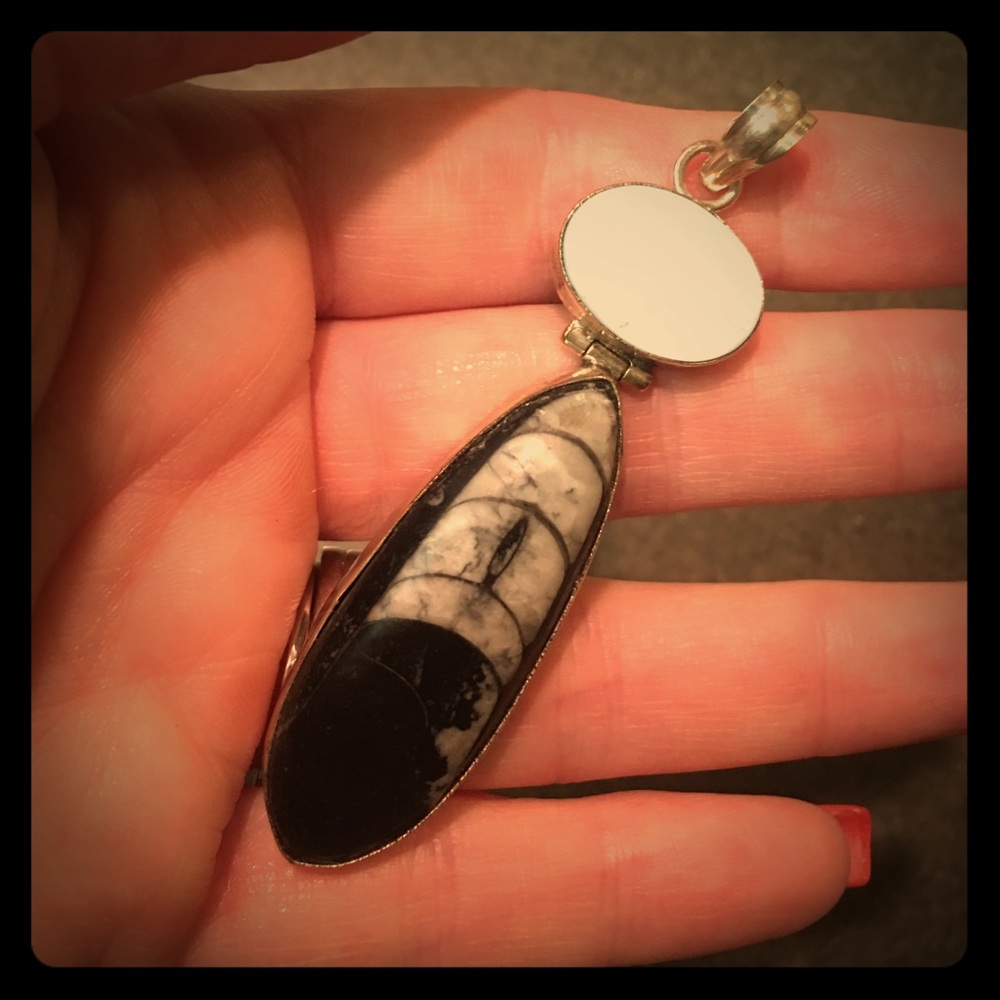 Amazing Fossil pendant Sterling .925